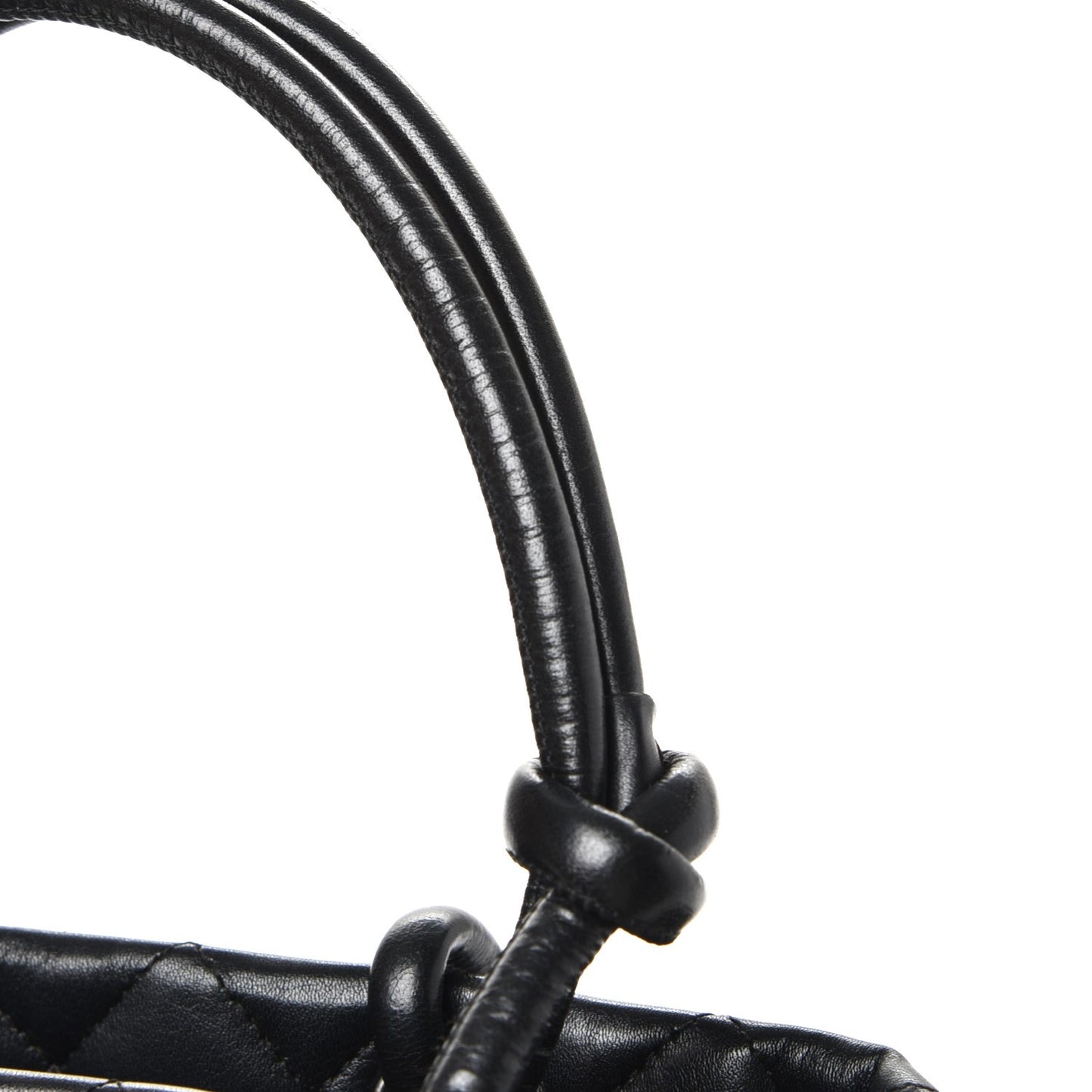 Calfskin Quilted Small Cambon Tote Black