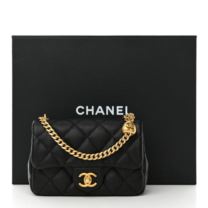 Chanel Caviar Quilted Mini Sweetheart Rectangular Flap Black 12 of 12