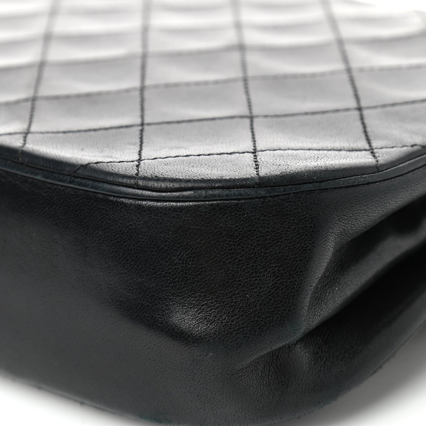 Lambskin Quilted Medium Double Flap Black