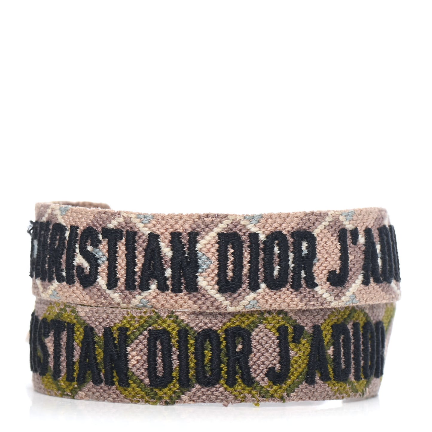 Woven Cotton J'Adior Friendship Bracelet Set Green Pink
