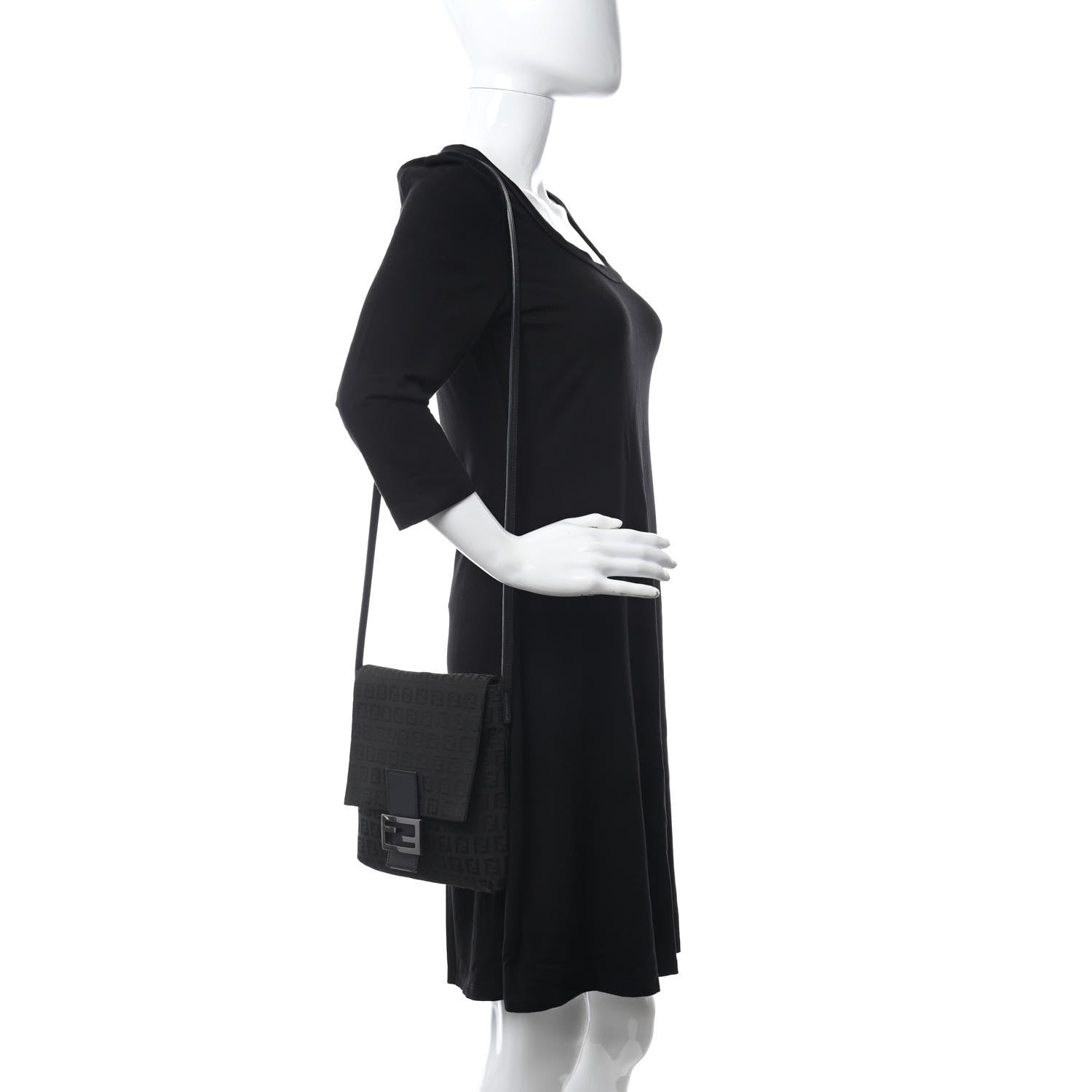 Fendi Zucchino Vitello Tube Messenger Black 2 of 9