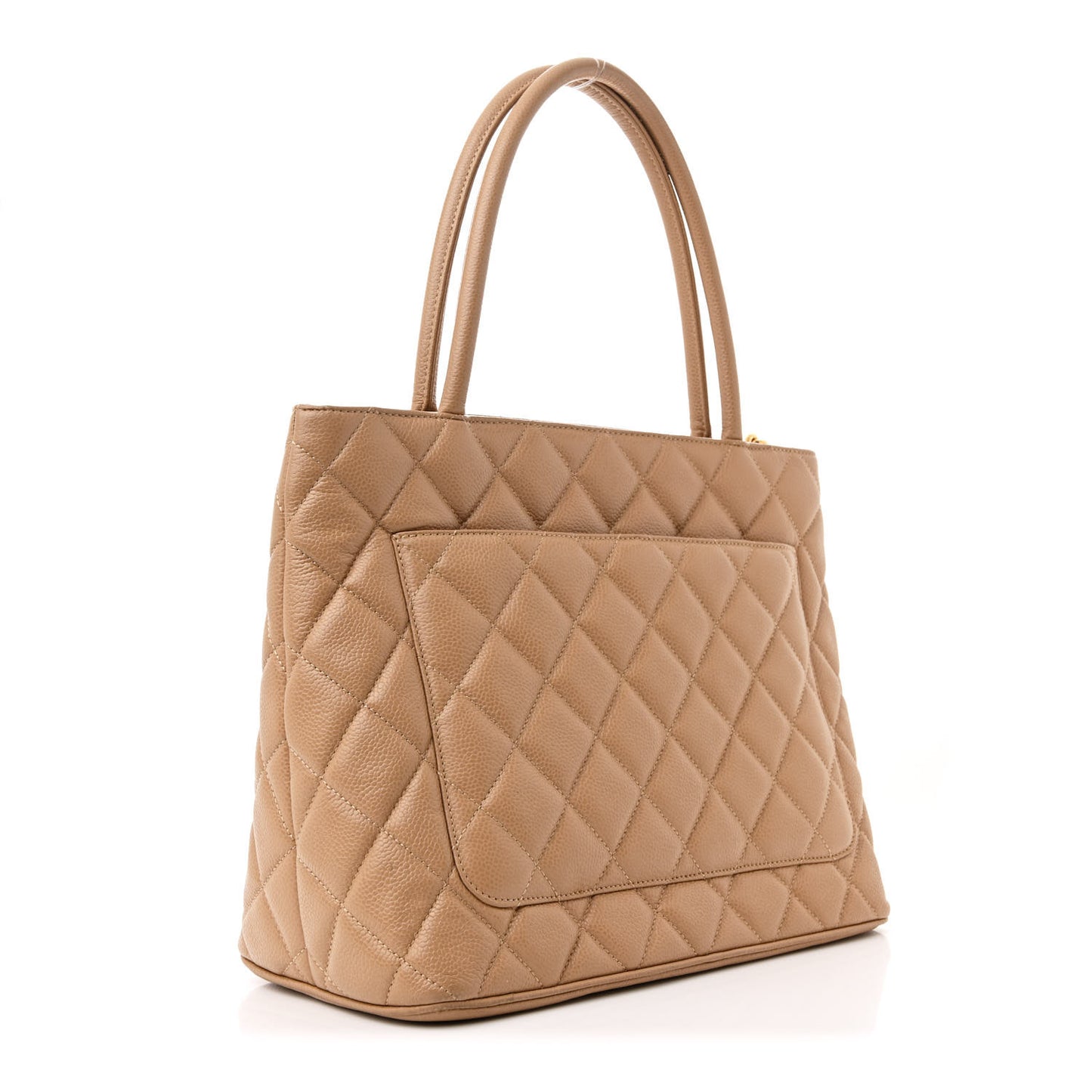 Caviar Quilted Medallion Tote Beige