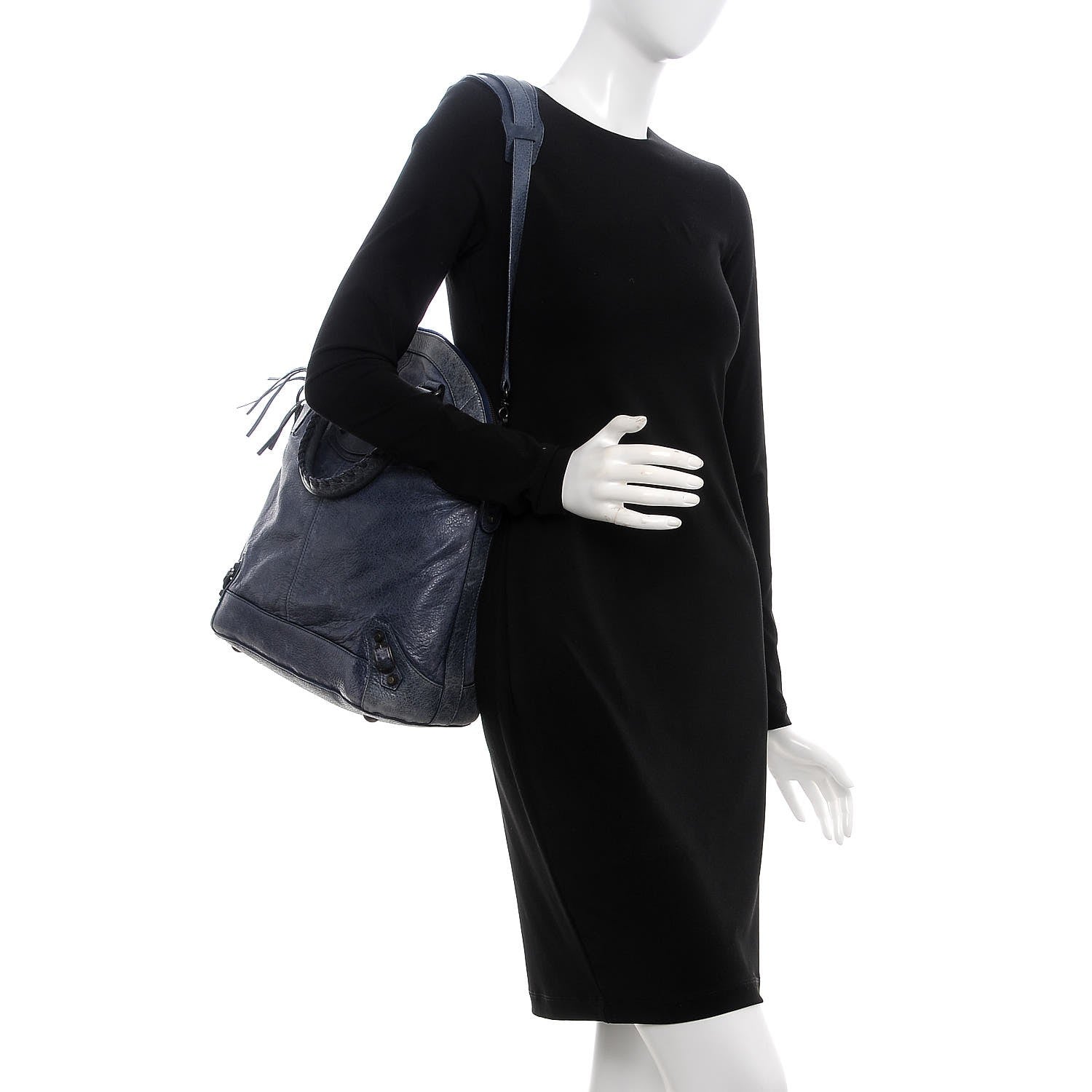 Balenciaga Agneau Classic Hardware Dome Bag Bleu Roi 2 of 11