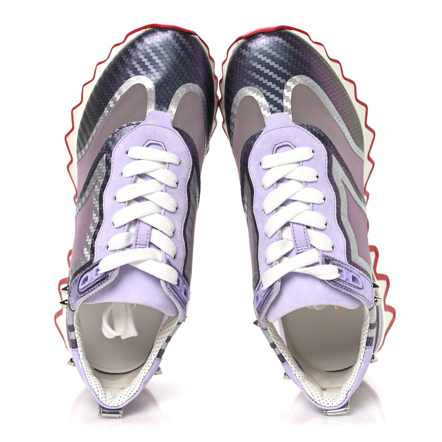 Transparent Mesh Patent Calfskin Sharkina Sneakers 37 Lilac Smoke