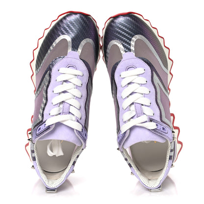 Christian Louboutin Transparent Mesh Patent Calfskin Sharkina Sneakers 37 Lilac Smoke 2 of 8