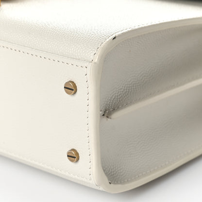 Saint Laurent Grain de Poudre Mini Classic Monogram Cassandra Top Handle Vintage White 8 of 8