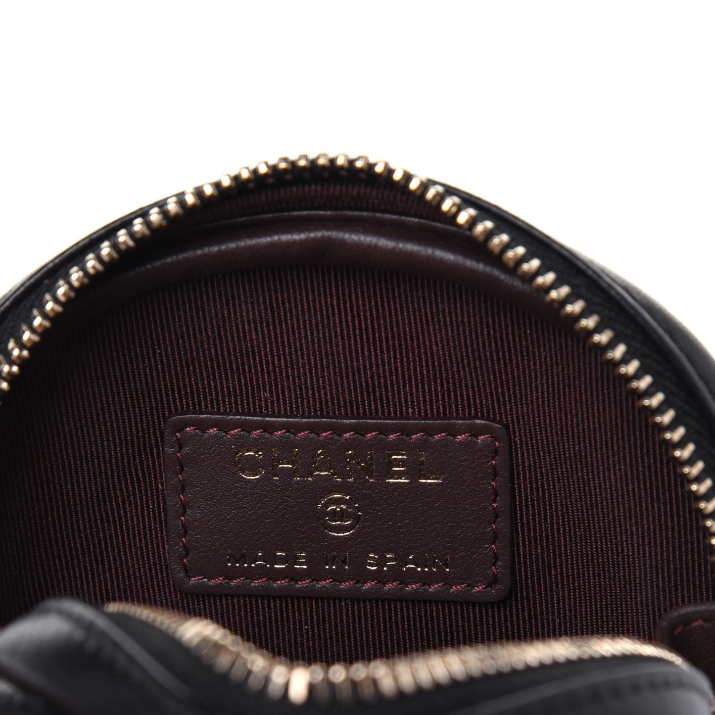 Lambskin Quilted Zip Around Classic Coin Purse Black