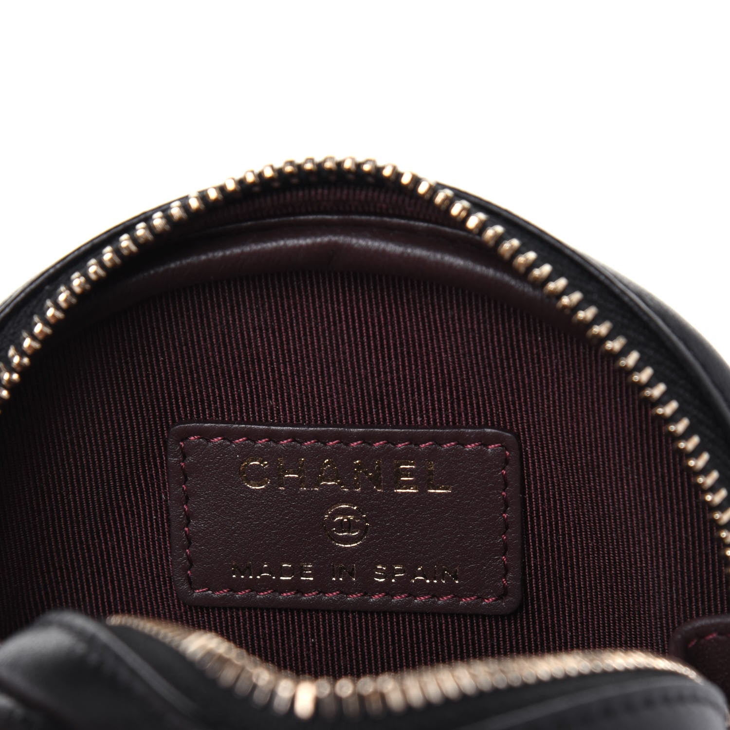 Chanel Lambskin Quilted Zip Around Classic Coin Purse Black 5 of 9