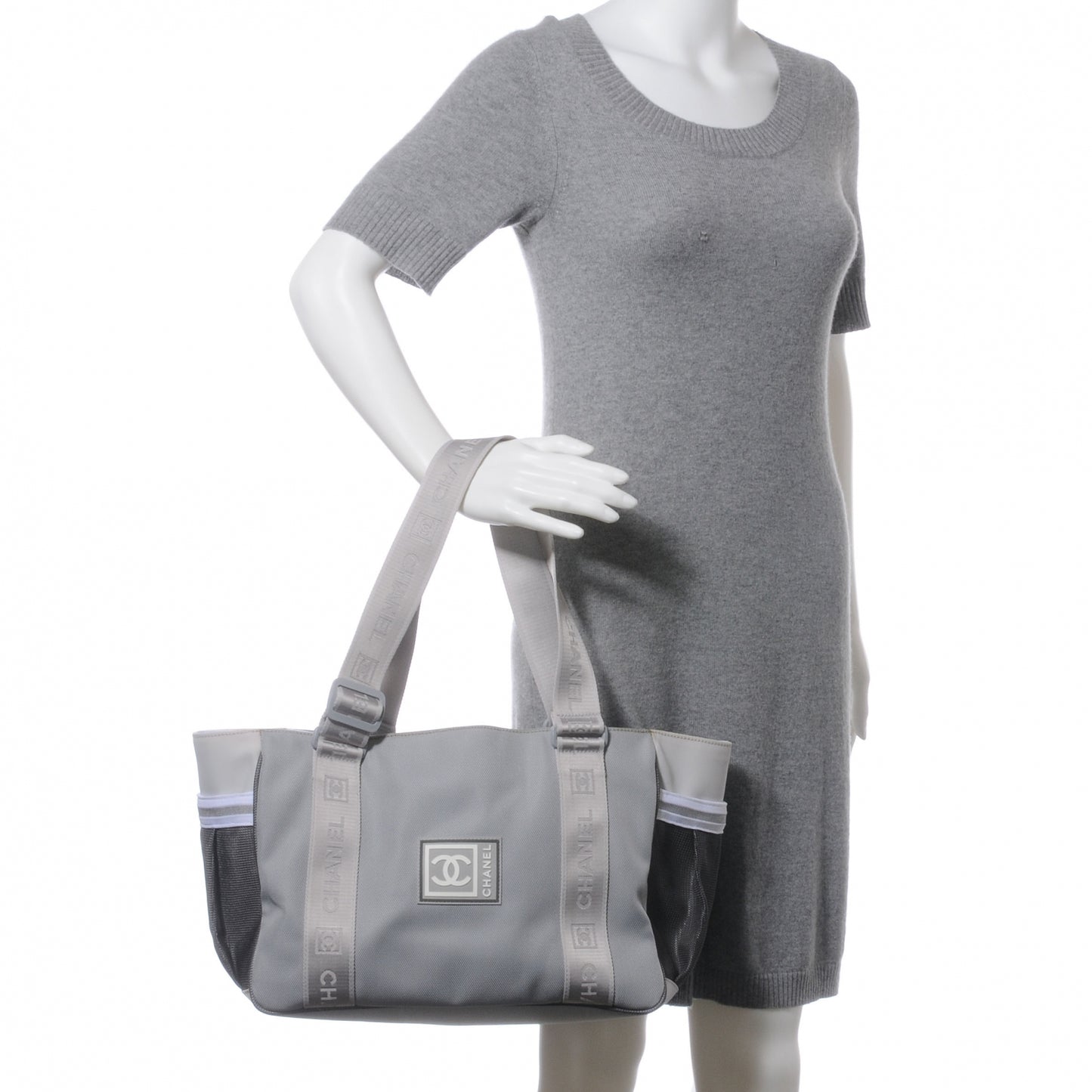 Nylon Sport Tote Grey