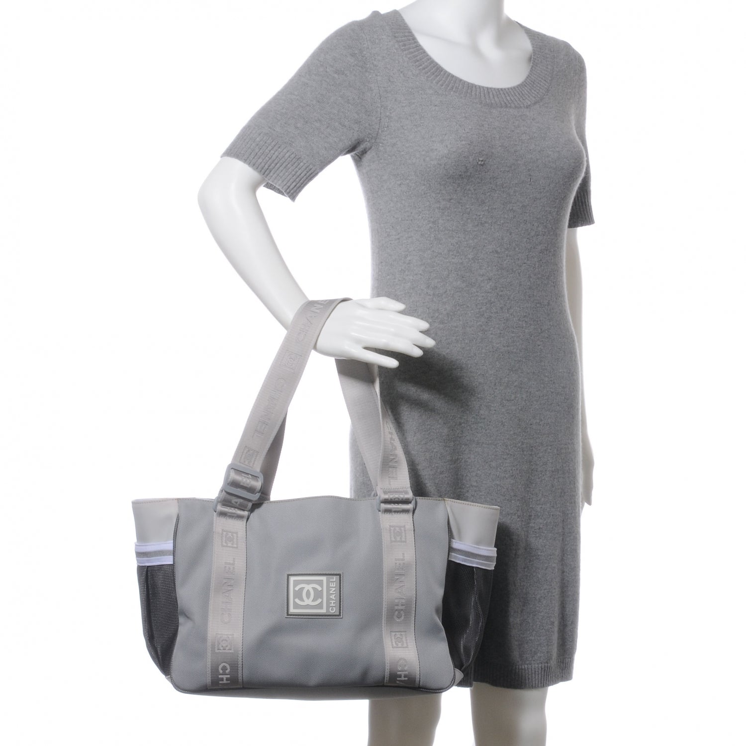 Chanel Nylon Sport Tote Grey 2 of 7