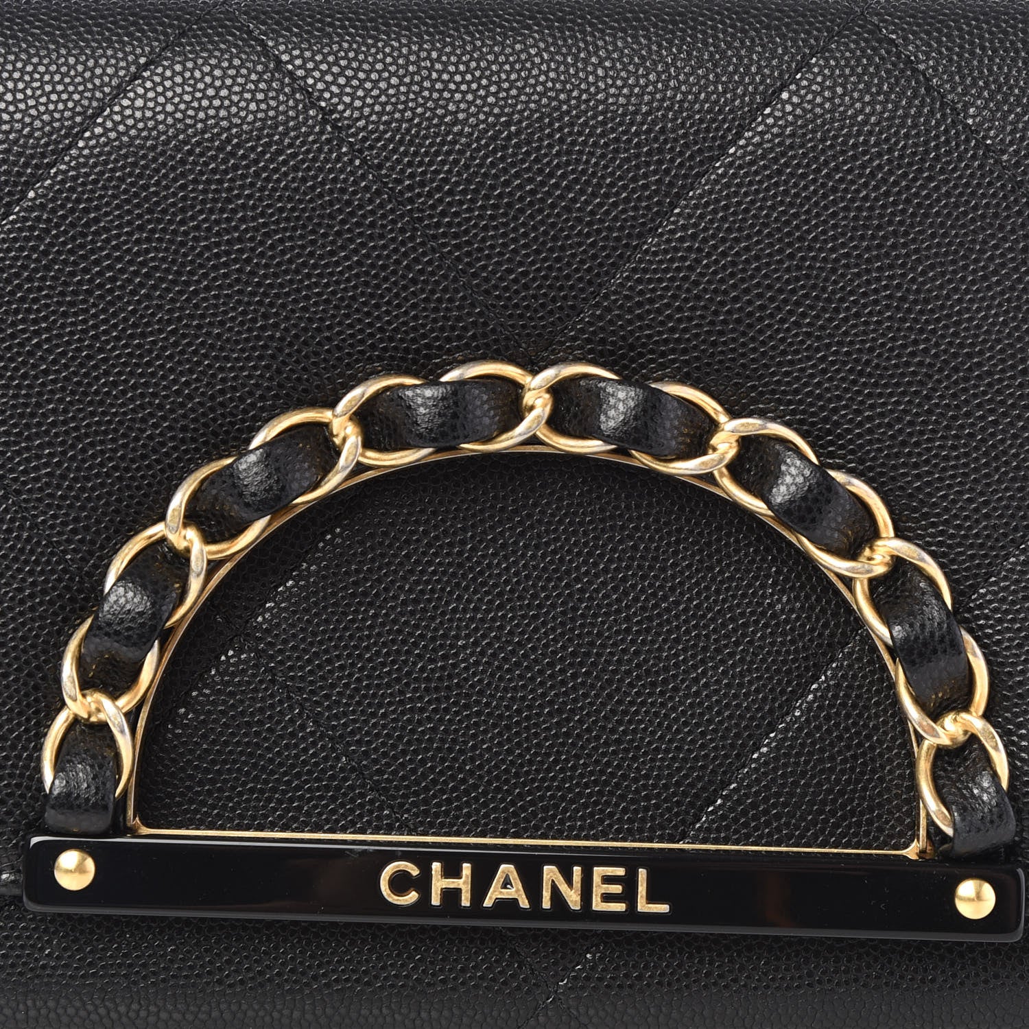 Chanel Grained Calfskin Small Chain Handle Clutch Black 9 of 9