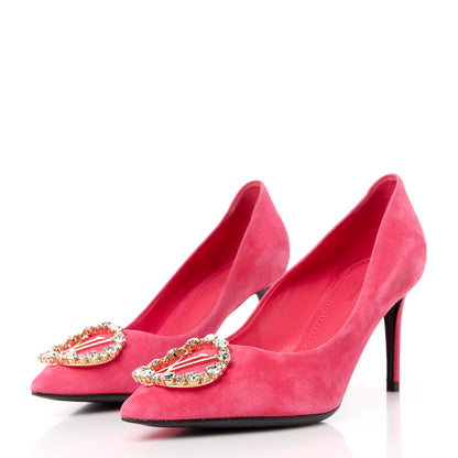 Louis Vuitton Suede Baby Goat Swarovski Crystal Madeleine Pumps 36 Pink 3 of 9