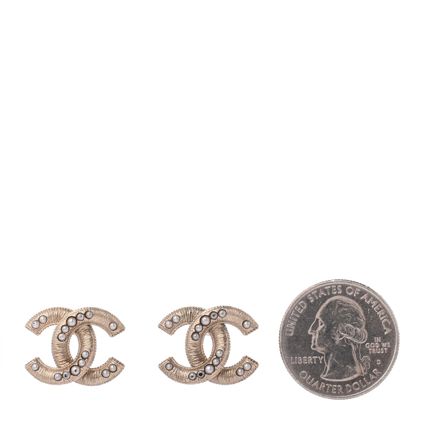 Pearl CC Earrings Gold
