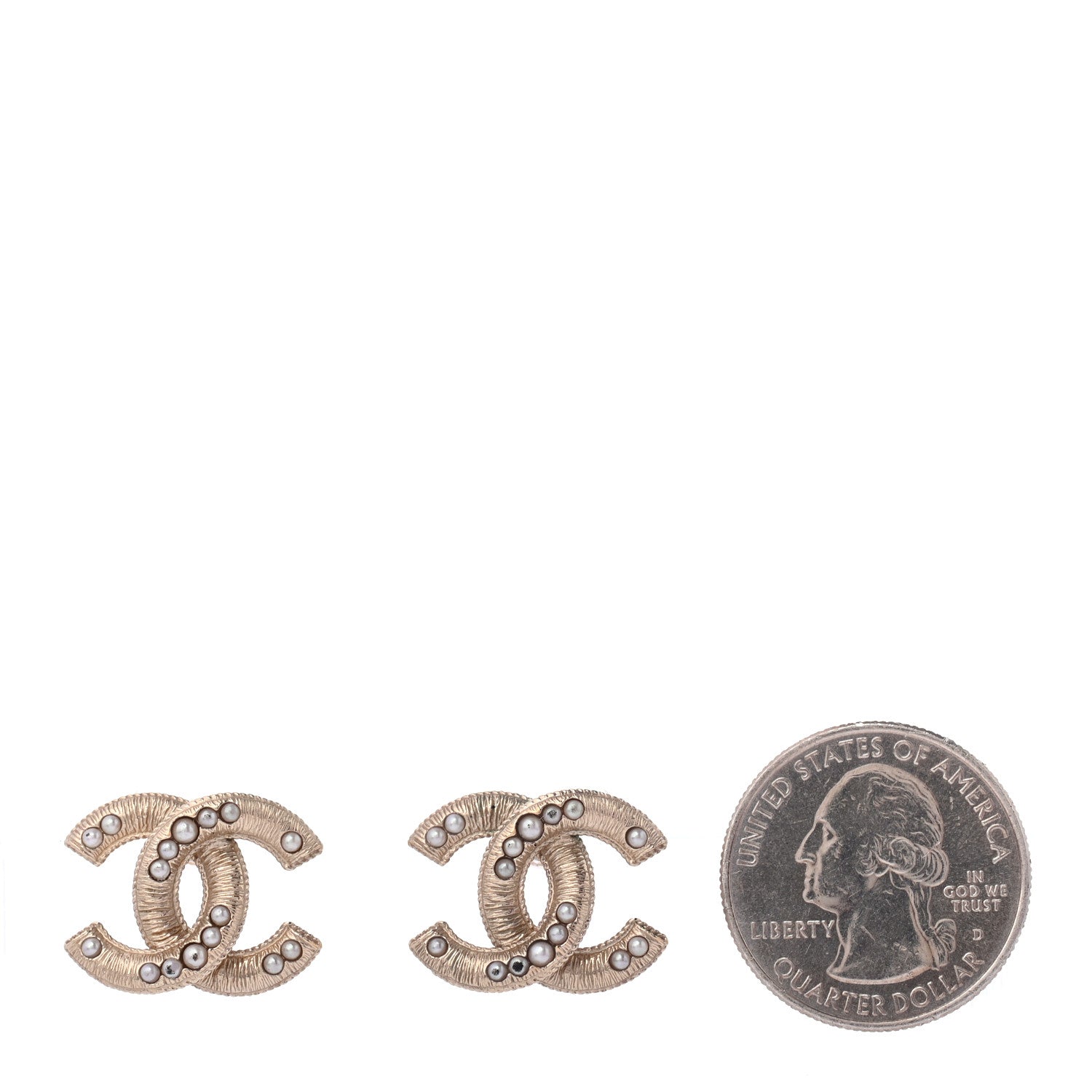 Chanel Pearl CC Earrings Gold 4 of 8