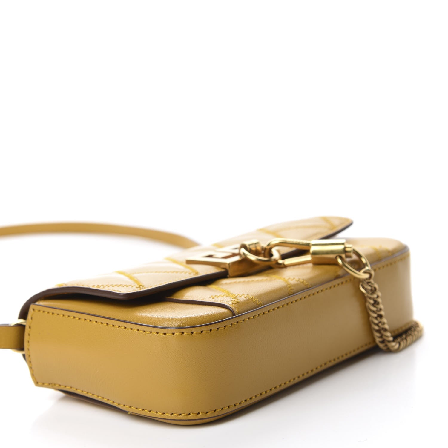 Givenchy Goatskin Quilted GV3 Mini Pocket Convertible Bag Golden 4 of 9