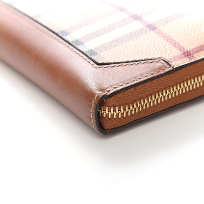 Burberry Haymarket Check Zip Around Wallet Tan 9 of 9