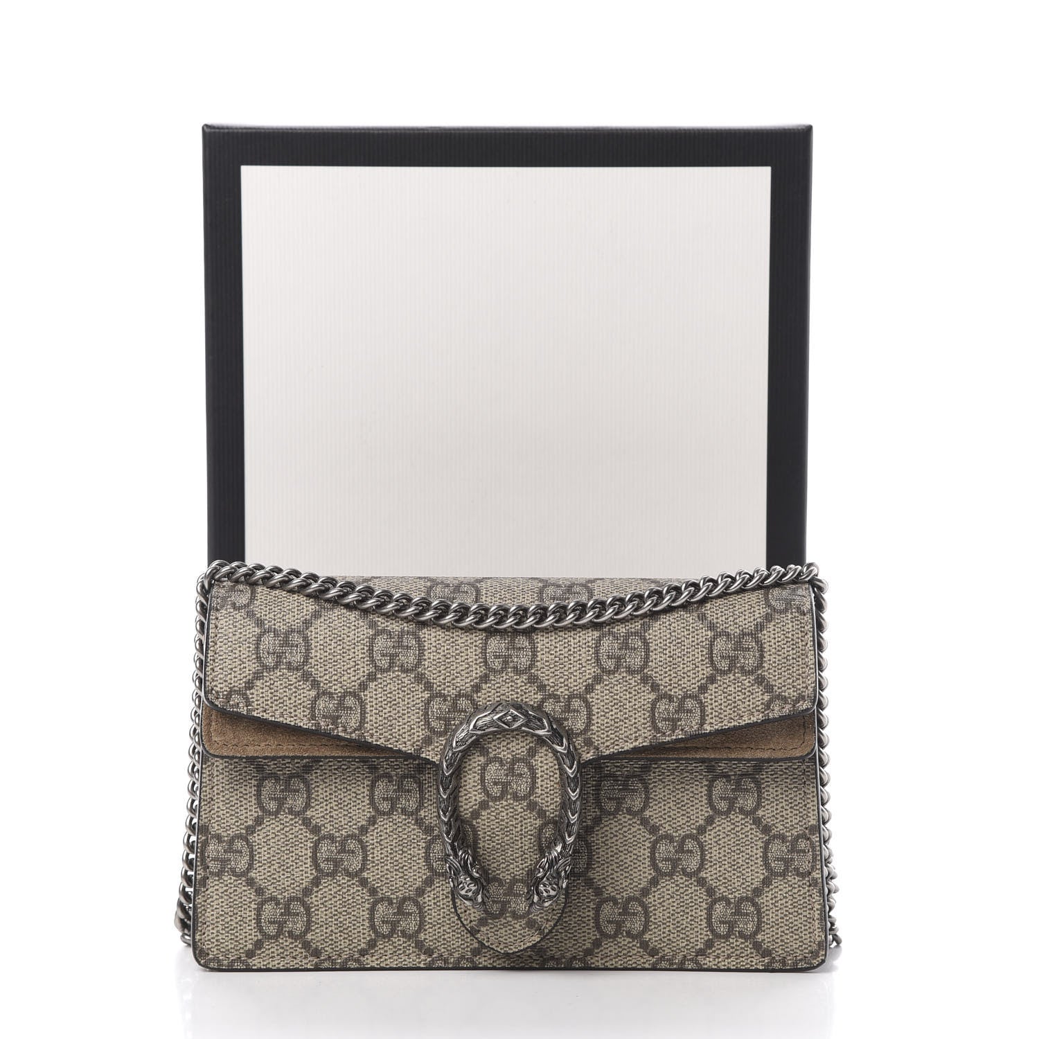 Gucci GG Supreme Monogram Super Mini Dionysus Shoulder Bag Taupe 11 of 11