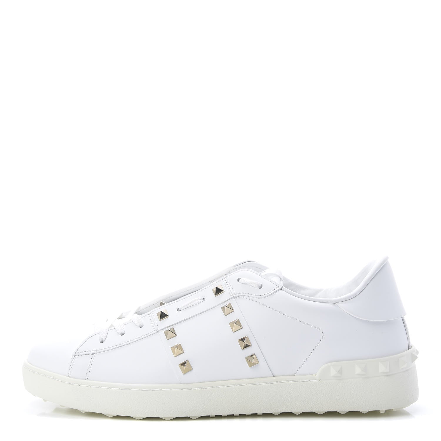 Valentino Garavani Calfskin Mens Rockstud Untitled Open Sneakers 43 White 1 of 10
