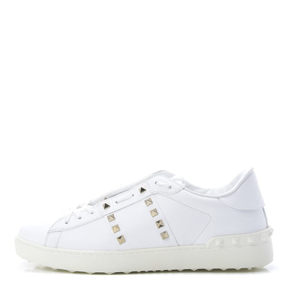 Valentino Garavani Calfskin Mens Rockstud Untitled Open Sneakers 43 White 1 of 10