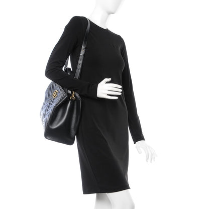 Gucci Calfskin Matelasse Medium GG Marmont Tote Black 2 of 12