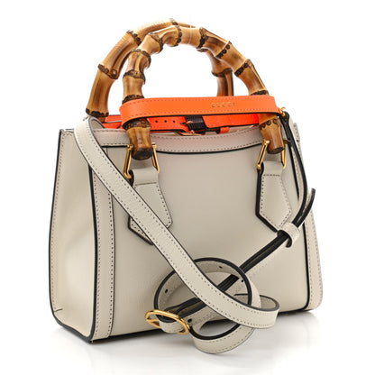 Gucci Wonka Grain Calfskin Mini Diana Tote Bag Mystic White Orange Fluo 4 of 11
