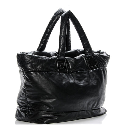 Chanel Lambskin Quilted Extra Large Coco Cocoon Reversible Tote Black 5 of 9