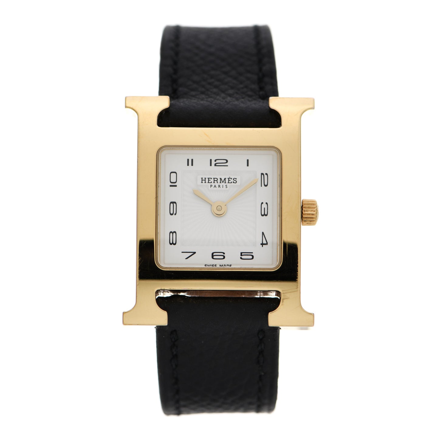 Stainless Steel Epsom 21mm Heure H Hour Quartz Watch Noir
