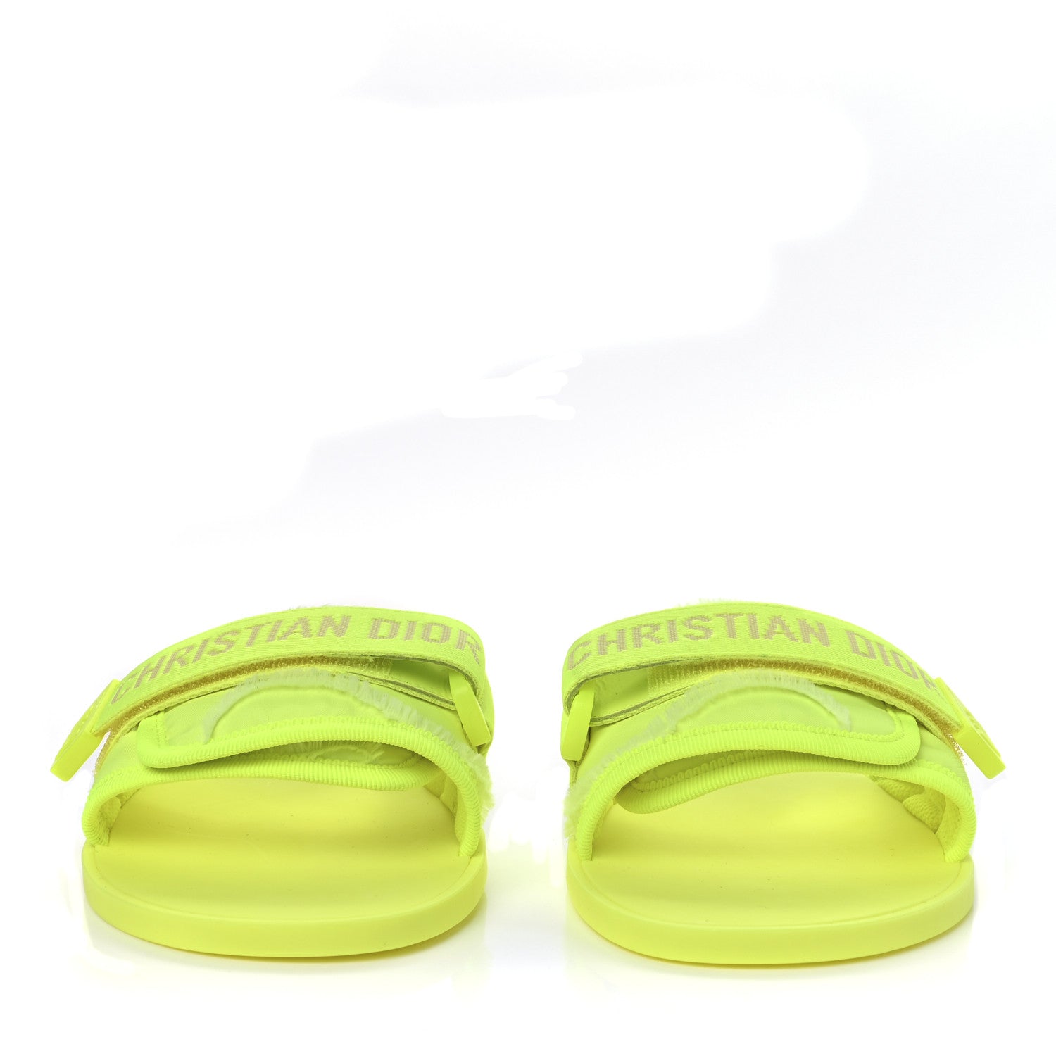 Christian Dior Technical Stretch Fabric Camouflage Dio(r)evolution Slide Sandals 39 Yellow Fluo 2 of 10