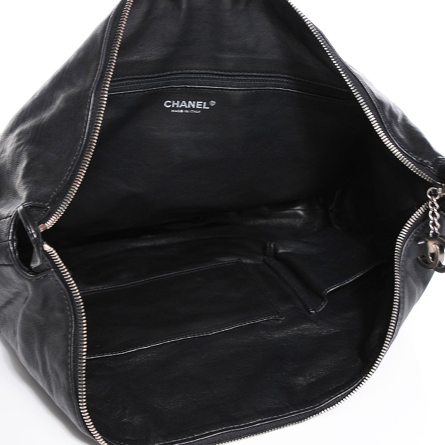 Calfskin Modern Chain Hobo Black