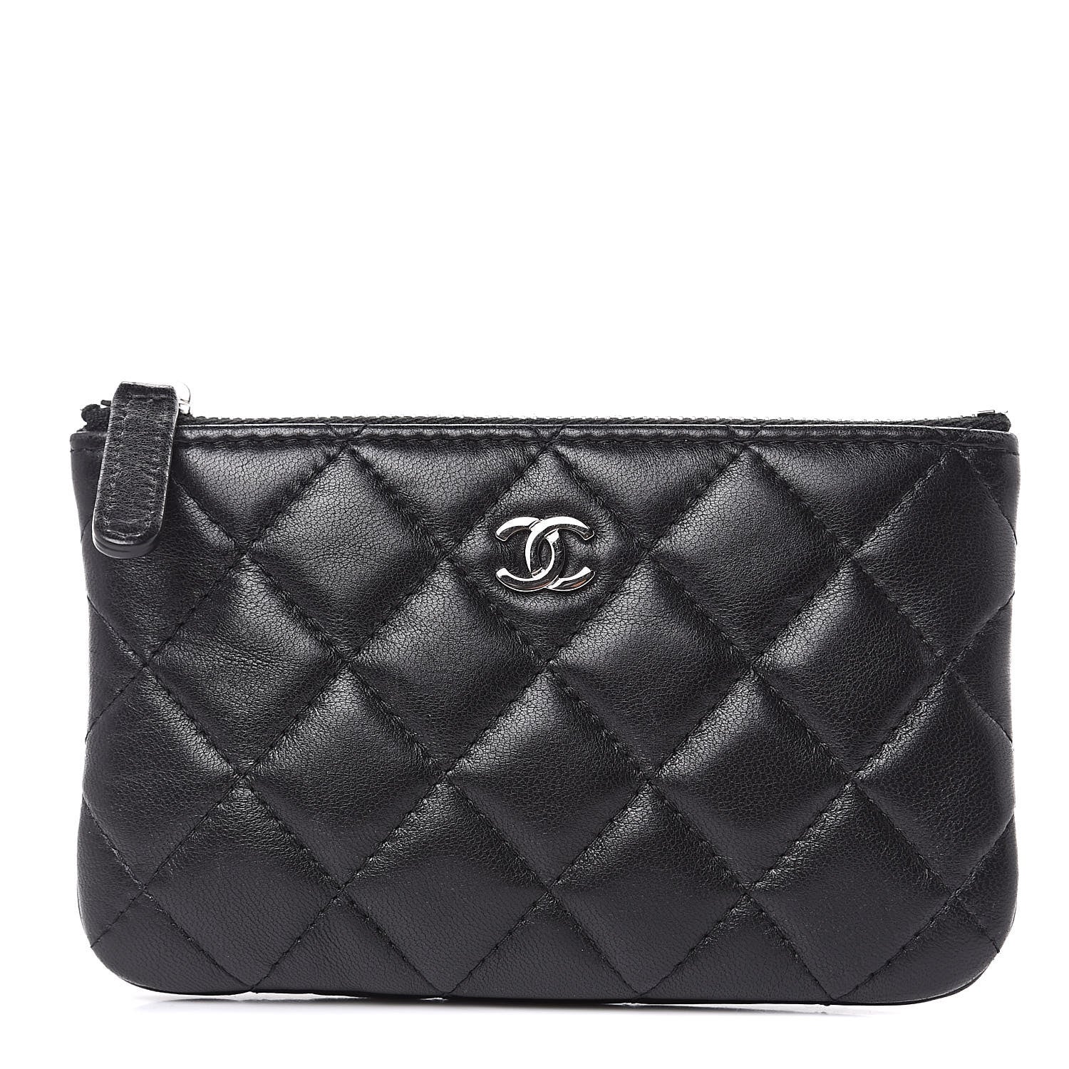 Chanel Lambskin Quilted Small Cosmetic Case Black 1 of 7