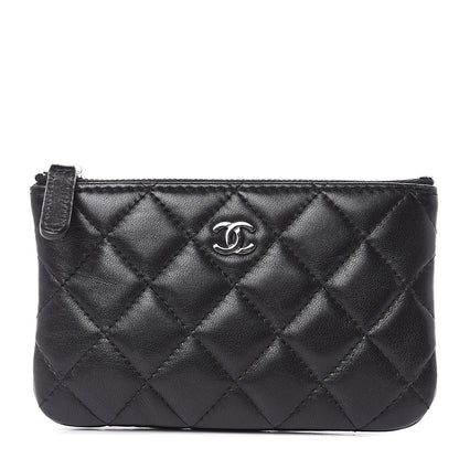 Chanel Lambskin Quilted Small Cosmetic Case Black 1 of 7