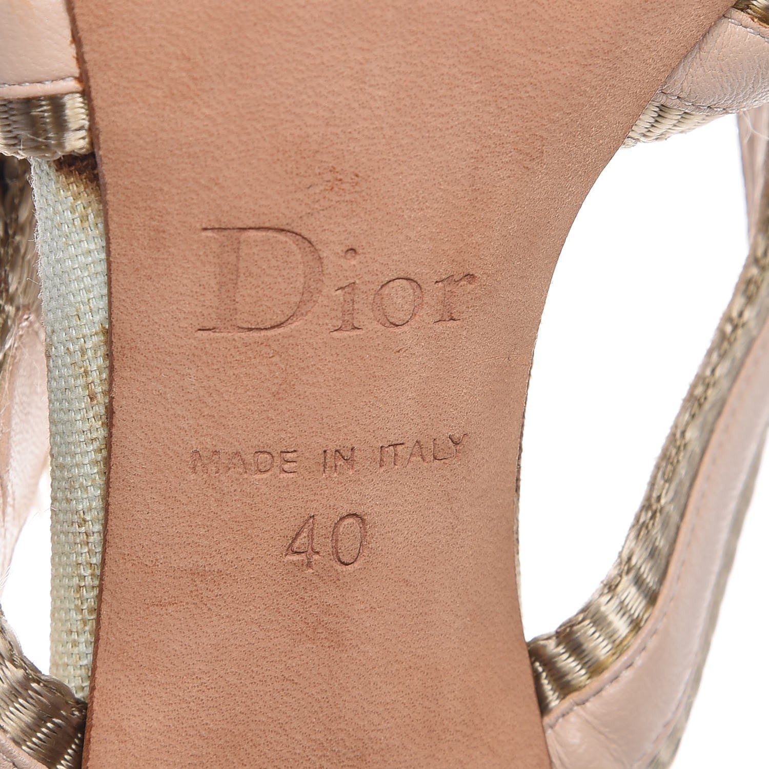Christian Dior Calfskin Buckle Mule Sandals 40 Beige Gold 9 of 13