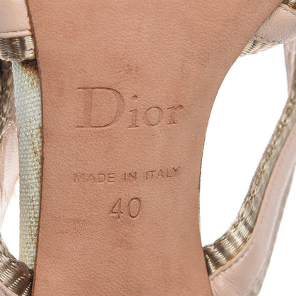 Christian Dior Calfskin Buckle Mule Sandals 40 Beige Gold 9 of 13