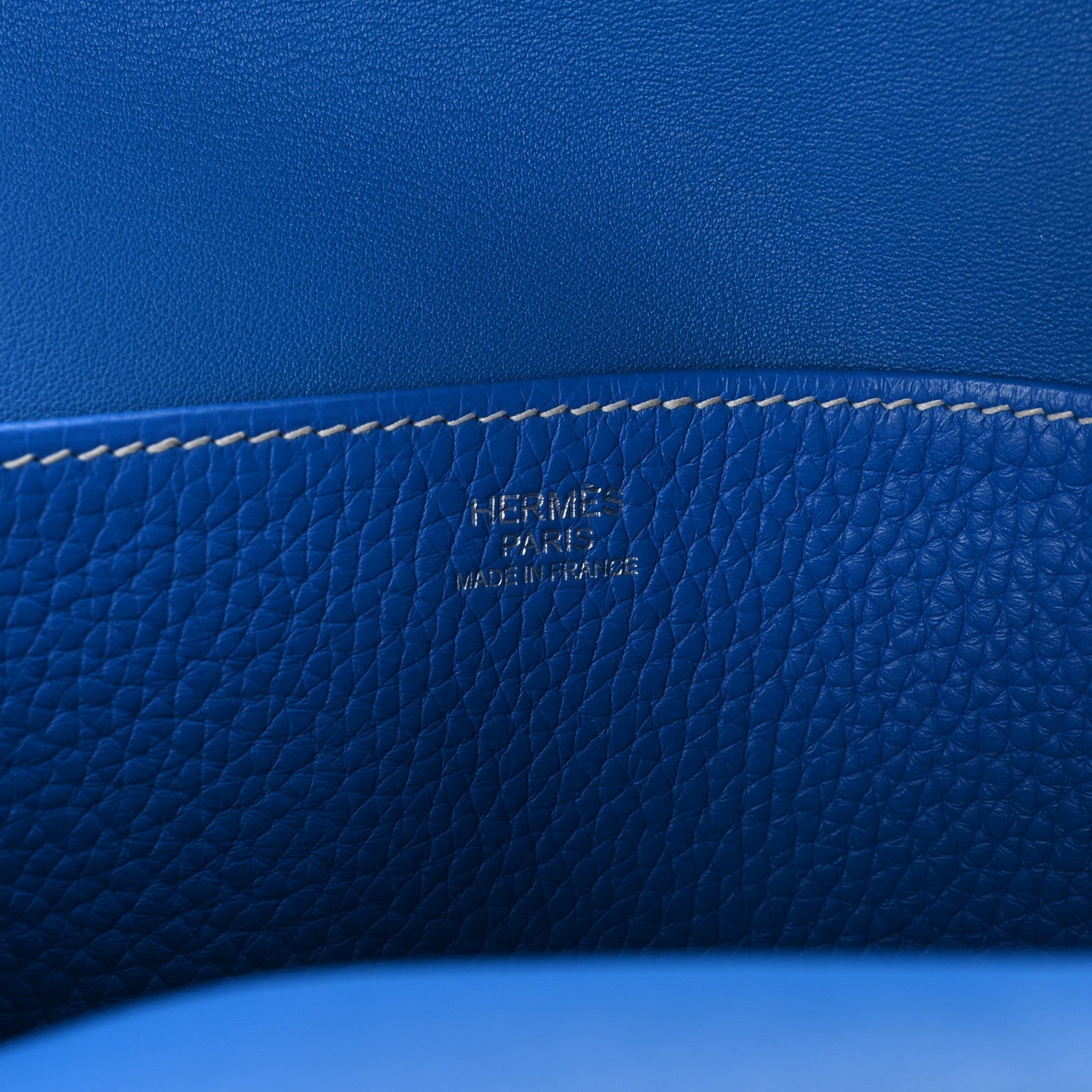 Hermes Taurillon Clemence Halzan 31 GM Bleu Zanzibar 6 of 11