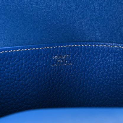 Hermes Taurillon Clemence Halzan 31 GM Bleu Zanzibar 6 of 11