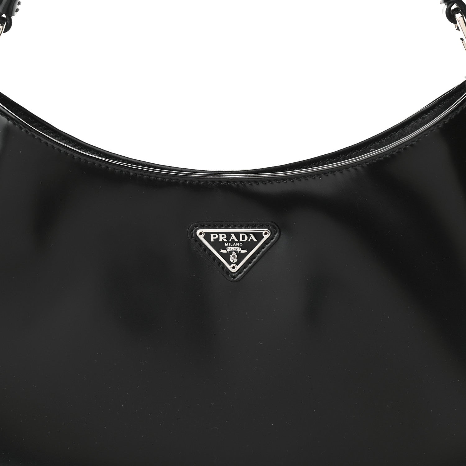 Prada Spazzolato Cleo Shoulder Bag Black 8 of 10