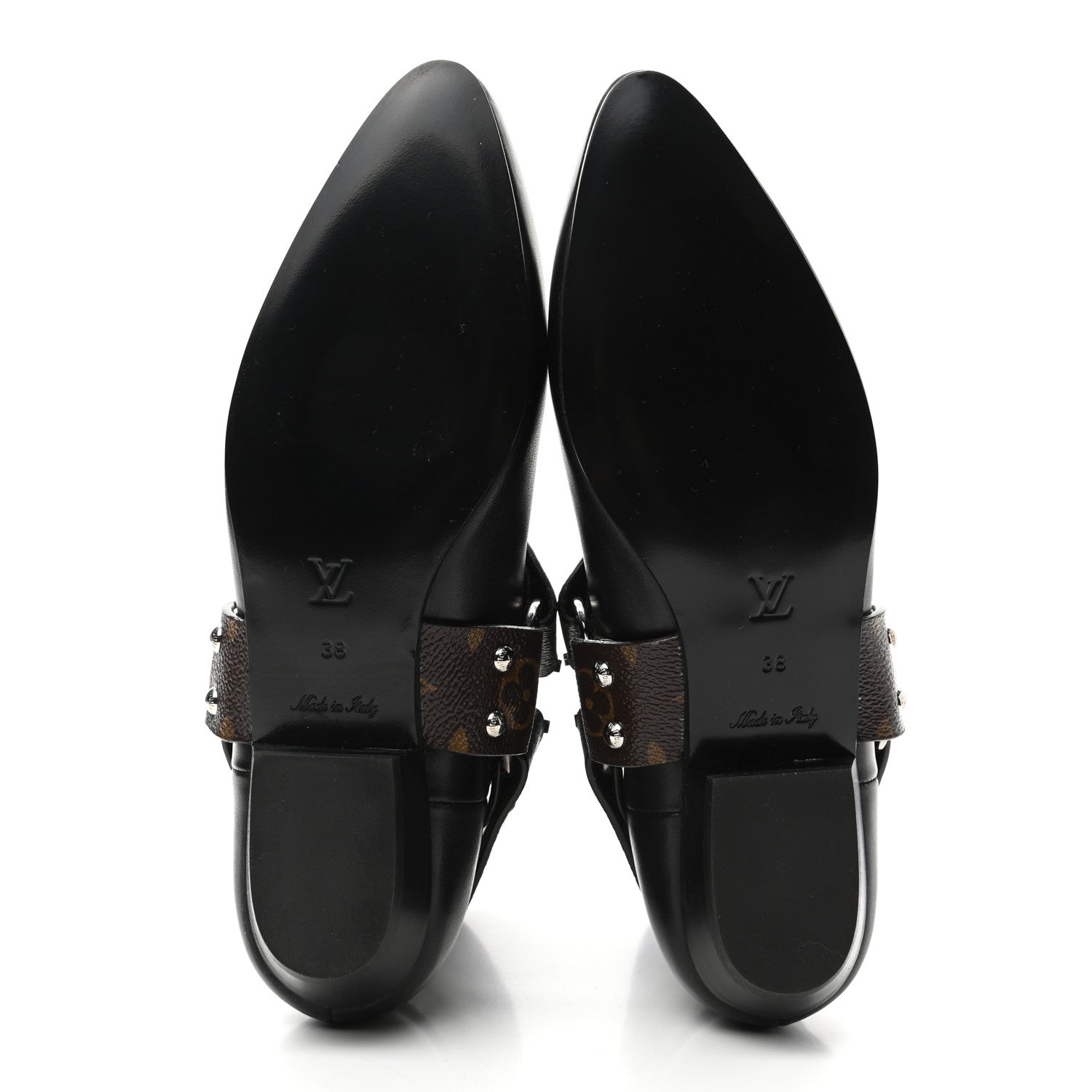Louis Vuitton Calfskin Monogram Rhapsody Ankle Boots 38 Black 5 of 9