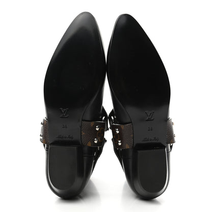 Louis Vuitton Calfskin Monogram Rhapsody Ankle Boots 38 Black 5 of 9