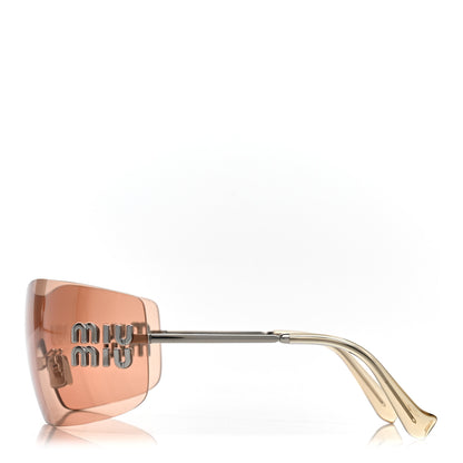 Miu Miu Metal Oversize Shield Sunglasses SMUB53 Gold 3 of 7