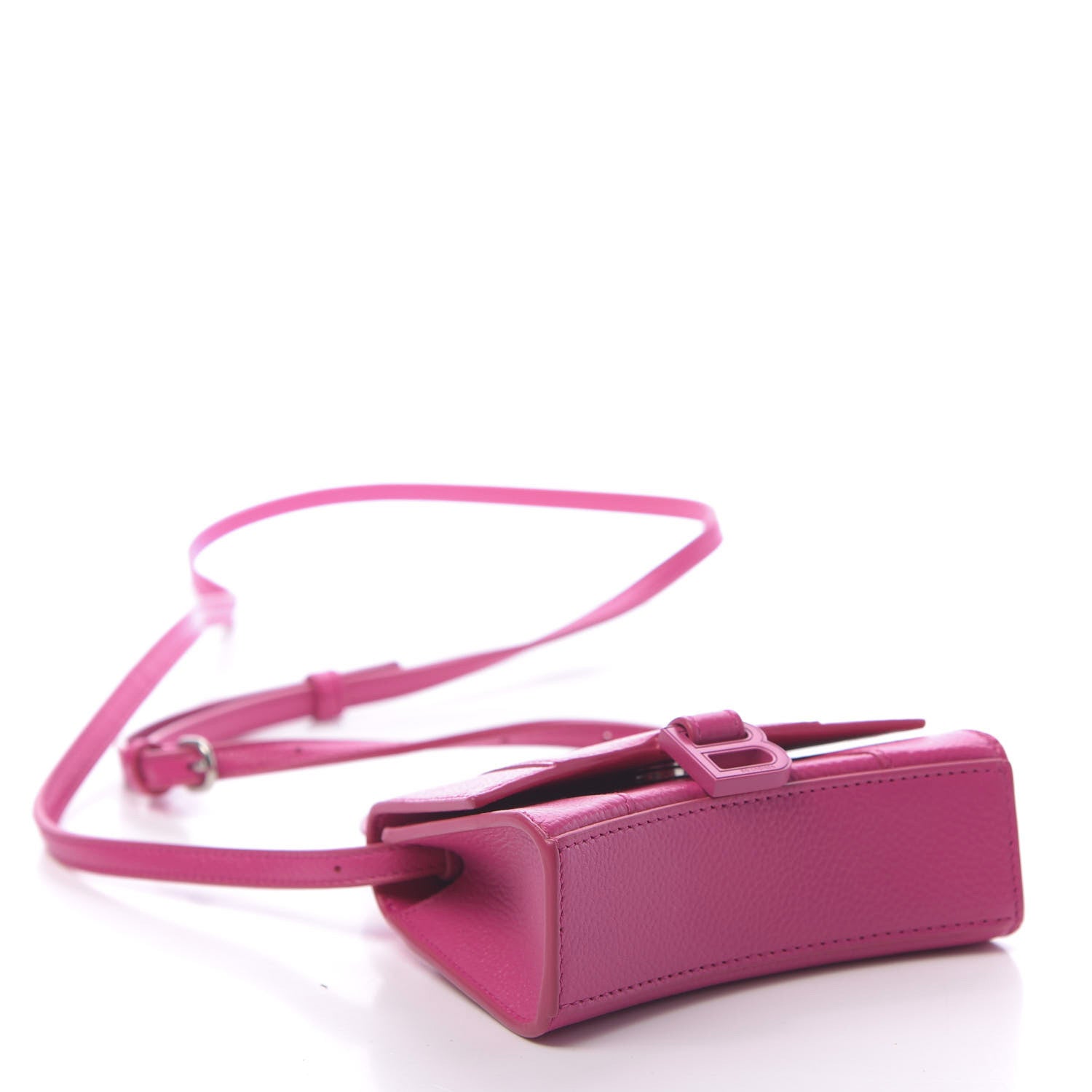 Balenciaga Grained Calfskin Tonal B Hourglass Top Handle Bag Mini Fuchsia 5 of 11
