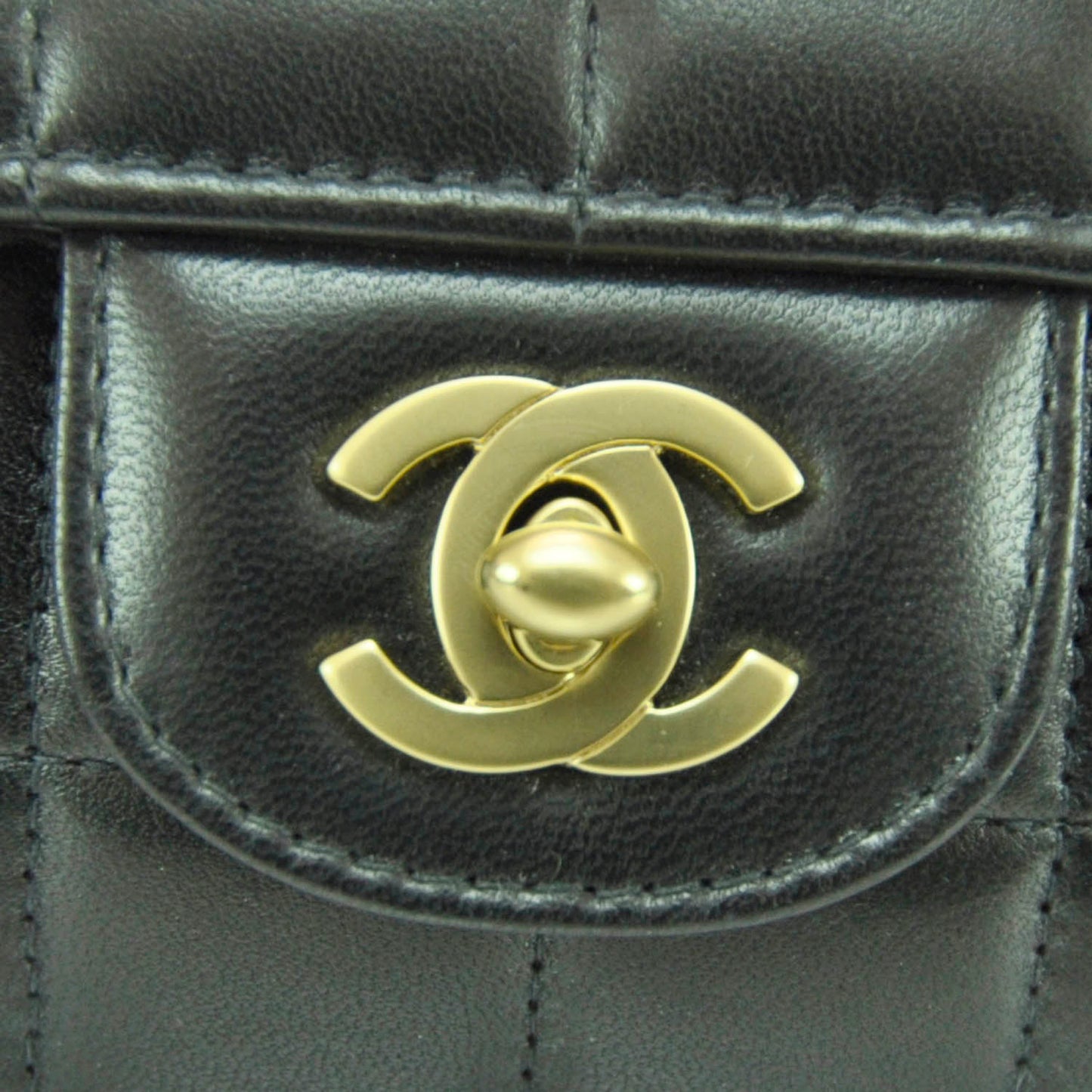 Lambskin East West Chocolate Bar Flap Black