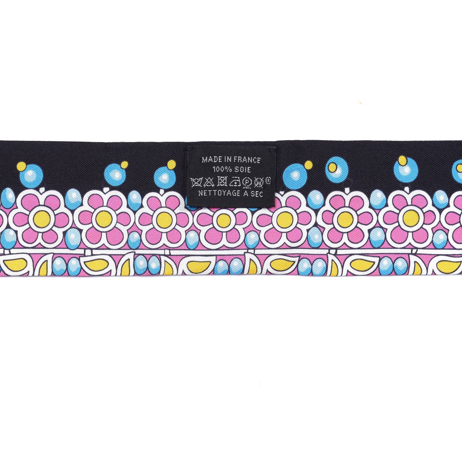 Hermes Silk Parures Des Maharajas Twilly Ciel Black Rose Vif 3 of 4