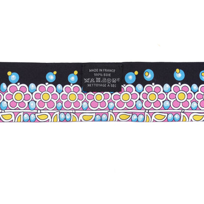 Hermes Silk Parures Des Maharajas Twilly Ciel Black Rose Vif 3 of 4