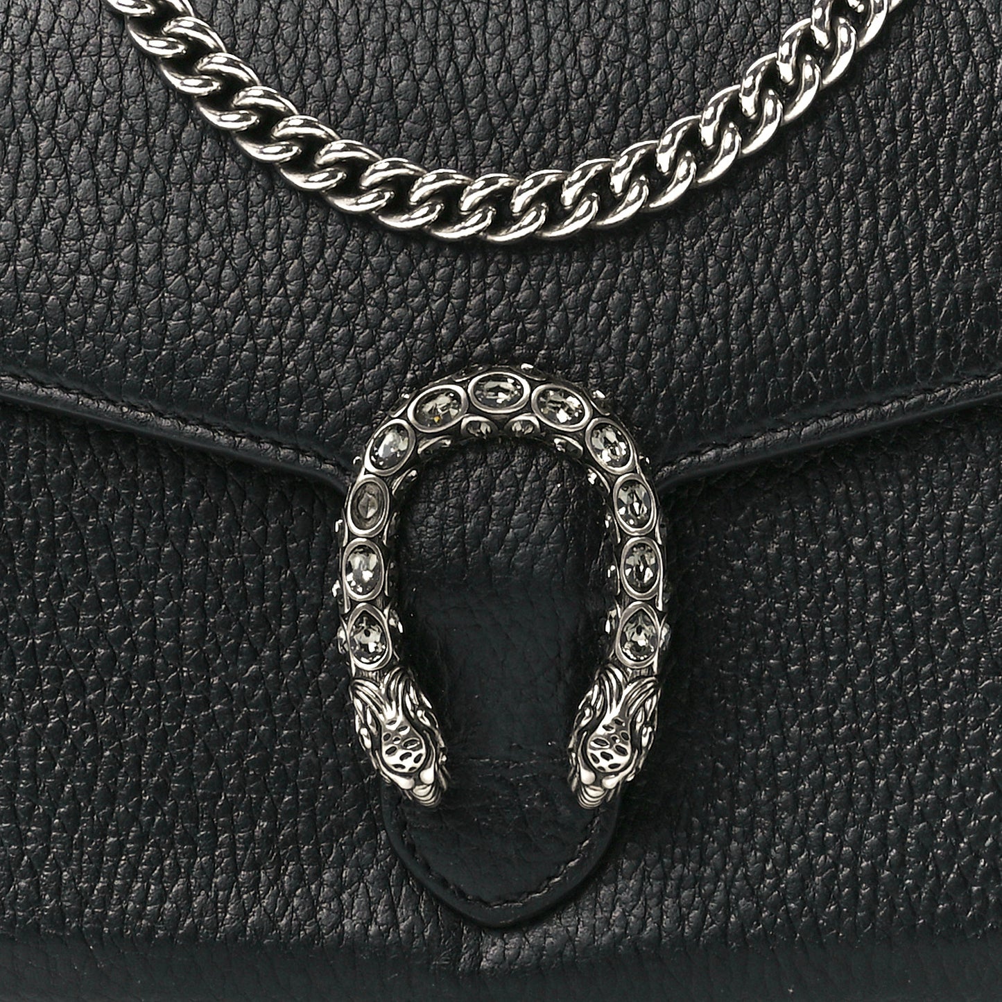 Calfskin Mini Dionysus Chain Wallet Black
