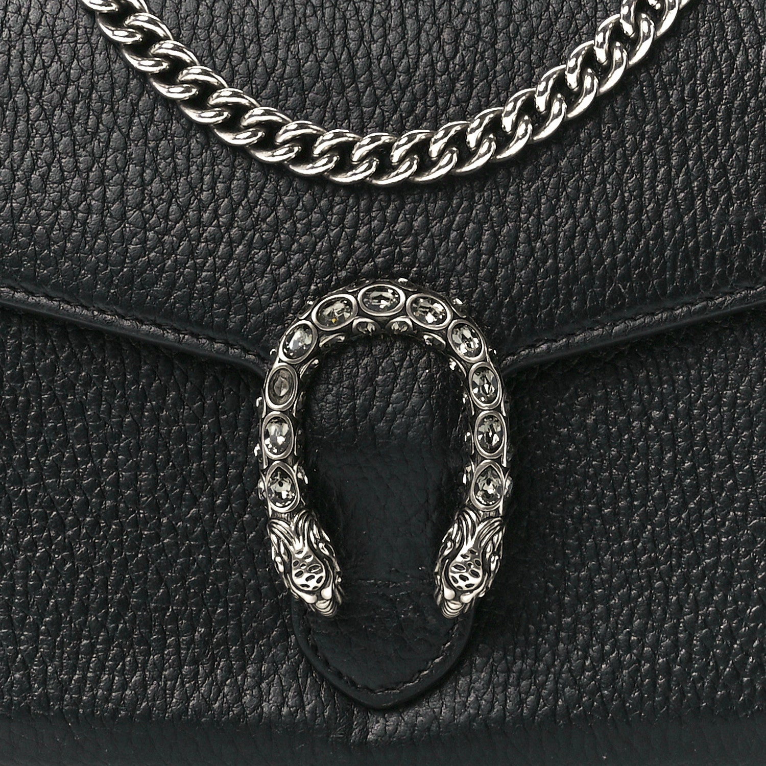 Gucci Calfskin Mini Dionysus Chain Wallet Black 9 of 12