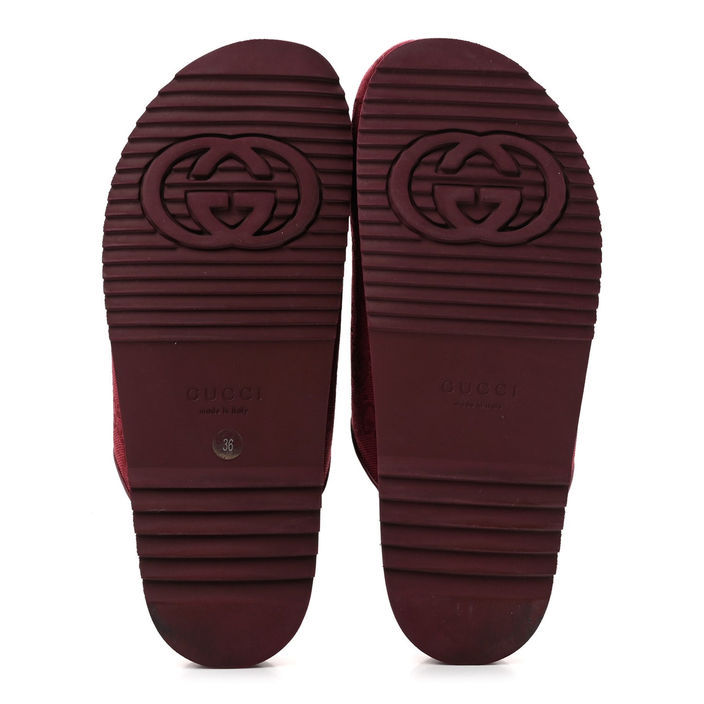 GG Supreme Monogram Womens Horsebit Slippers 36 Rosso Ancora