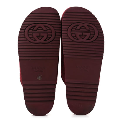 Gucci GG Supreme Monogram Womens Horsebit Slippers 36 Rosso Ancora 6 of 9