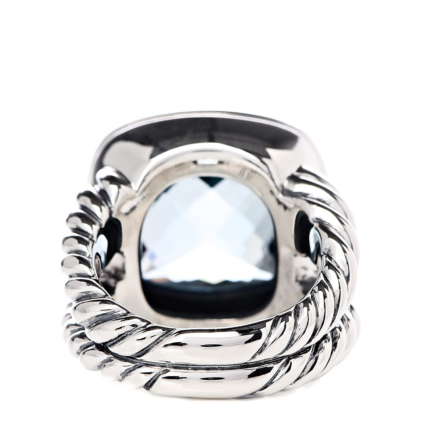 Sterling Silver Blue Topaz 14mm Albion Ring 52 6