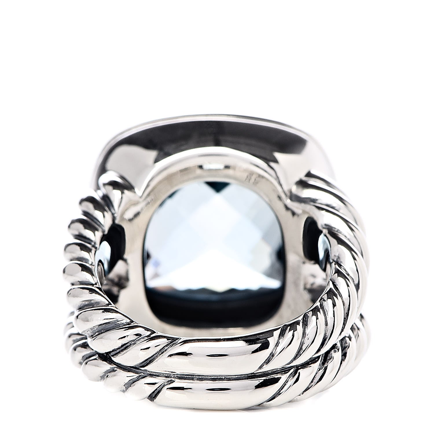 David Yurman Sterling Silver Blue Topaz 14mm Albion Ring 52 6 4 of 5