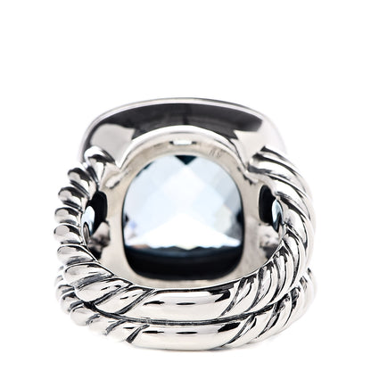 David Yurman Sterling Silver Blue Topaz 14mm Albion Ring 52 6 4 of 5